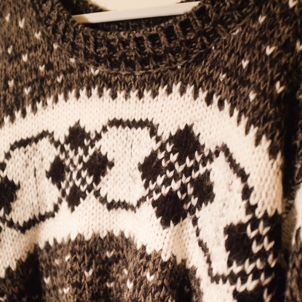 Free People Cropped Geometric Sweater S - Picture 3 of 5